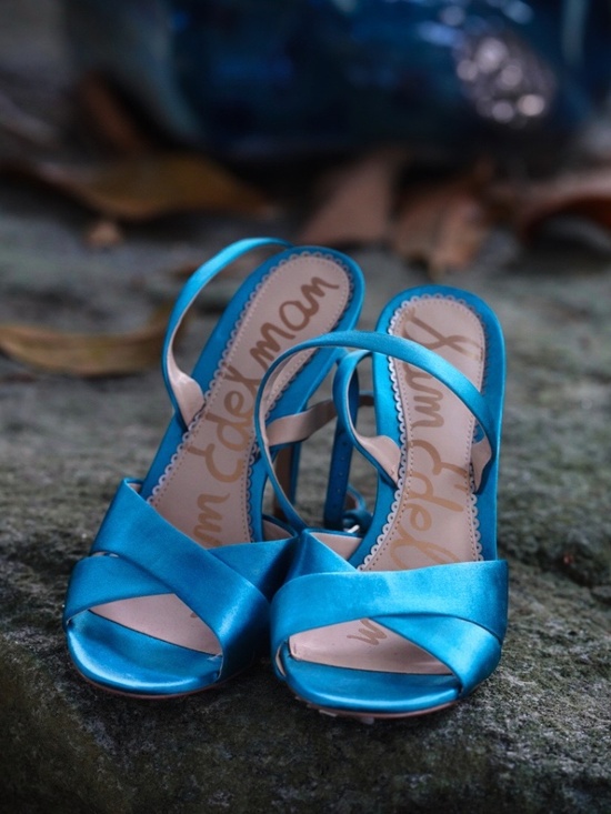 Sam Edelman Shoes - Sam Edelman Blue Satin Strappy Stiletto Sandals - Size 8